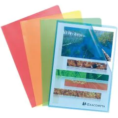 EXACOMPTA 56119E : Pochettes à coins A4 - PP12  - Assortiment de couleurs