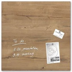 Tableau magnétique en verre - 480 x 480 mm - Bois Naturel : SIGEL Artverum Modèle