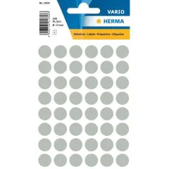 HERMA 1858 : Lot de 240 étiquettes adhésives rondes - 13 ,0 mm - Gris