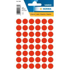 HERMA 1866 : Lot de 240 étiquettes adhésives rondes - 13 ,0 mm - Rouge fluo