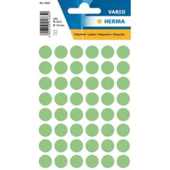 HERMA 1865 : Lot de 240 étiquettes adhésives rondes - 13 ,0 mm - Vert
