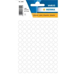HERMA : Lot de 540 étiquettes adhésives rondes - 8,0  mm - Blanc