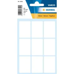 HERMA 3752 : Lot de 63 étiquettes adhésives - 24,0 x 35,0 mm - Blanc