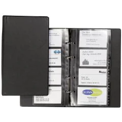 Photo Classeur à anneaux 200 cartes de visite - PVC noir DURABLE Visifix Economy