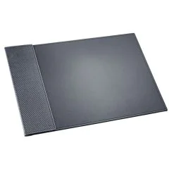 Photo Sous-mains - 450 x 650 mm - Cuir Noir - Coutures noires LAUFER Concerto
