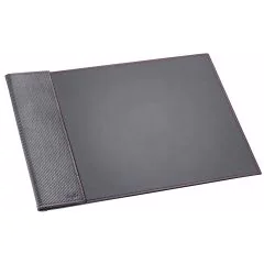Photo Sous-mains - 450 x 650 mm - Cuir Noir - Coutures roses LAUFER Concerto