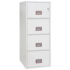 Photo Armoire ignifugée 1 H 30 - Dossiers suspendus 4 tiroirs - Serrure à clé : PHOENIX FIRE FILE FS2254K