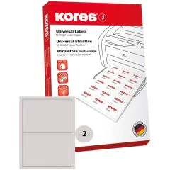 Étiquettes adhésives - 70 x 37 mm - Blanc KORES Lot de 2400