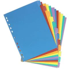 Jeu de 12 Intercalaires neutres en carte - 225 x 300 mm - Assortiment : OXFORD Modèle