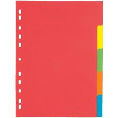 Photo PAGNA 31051-20 : Jeu de 5 intercalaires neutres - 225 x 300 mm - Assortiment de couleurs