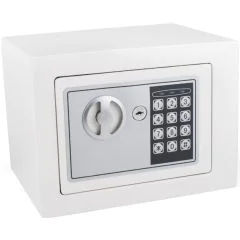 Mini Coffre-fort Serrure à code - 6 L - Blanc PAVO