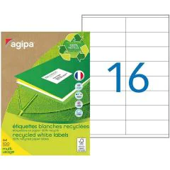 Photo Étiquettes adhésives - 105 x 35 mm - Blanc AGIPA