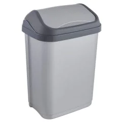 Photo Poubelle avec couvercle - 10 litres - Argent/Anthracite KEEEPER Swantje