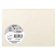 Photo Cartes en papier - C6 110 x 155 mm - Ivoire Irisé CLAIREFONTAINE Pollen Lot de 25