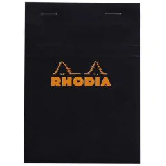 Photo Bloc-notes quadrillé - Couverture Noir - 105 x 148 mm A6 RHODIA N°13 Fermé