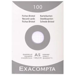 Photo Fiches Bristol quadrillées - 148 x 210 mm - Blanc EXACOMPTA Image