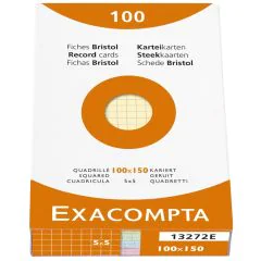 Photo Fiches Bristol quadrillées - 100 x 150 mm - Assortiment EXACOMPTA Image