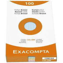 Photo Fiches Bristol lignées - 125 x 200 mm - Assortiment EXACOMPTA Image
