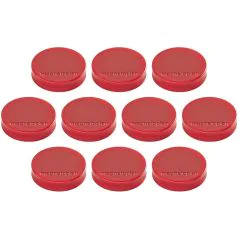 Photo Lot de 10 Aimants ronds Ergo - 30 mm - Rouge : MAGNETOPLAN 1664006
