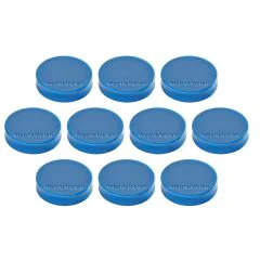 Photo Lot de 10 Aimants ronds Ergo - 30 mm - Bleu : MAGNETOPLAN 1664014
