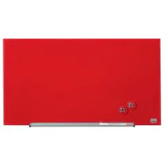 Photo Tableau magnétique en verre - Rouge - 677 x 381 mm : NOBO Diamond 1905183