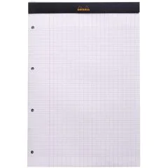 Photo Bloc-notes perforé - Couverture Noir - 210 x 318 mm A4+ RHODIA N°20 Ouvert