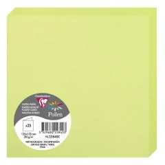 Photo Cartes double en papier - 135 x 135 mm - Vert Bourgeon CLAIREFONTAINE Pollen Lot de 25