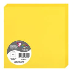 Photo Cartes double en papier - 135 x 135 mm - Jaune Soleil CLAIREFONTAINE Pollen Lot de 25