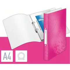 Photo Classeur souple à 2 anneaux - Dos de 32 mm - Rose LEITZ WOW