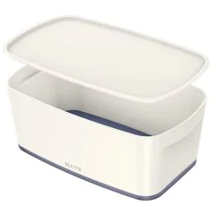 Photo Boîte de rangement WOW avec couvercle - 5 litres - Blanc / Gris LEITZ My Box