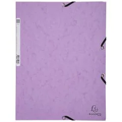 Photo Chemise à élastiques 3 rabats Carte lustrée 400g - Mauve EXACOMPTA Image