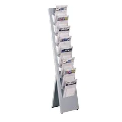 Photo Support d'information - 8 casiers porte-brochures - Gris : KERKMANN Vito 6358