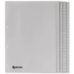 Photo HETZEL : Jeu de 100 intercalaires à chiffres en plastique - 226 x 297 m