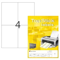 Photo Étiquettes adhésives blanches - 105 x 148 mm : TOP STICK