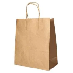Photo Sac en papier avec anse - 280 x 220 x 100 mm - Brun PAP STAR