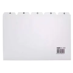 Photo Jeu de 25 Intercalaires alphabétiques en plastique - 210 x 155 mm - A5 : HAN 985