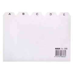 Photo Jeu de 25 Intercalaires alphabétiques en plastique - 148 x 114 mm - A6 : HAN 986 