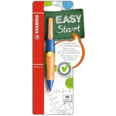 Photo STABILO : Porte-mines Easyergo 1,4 - HB Dessin - Bleu outremer/Orange fluo - B-46893-3