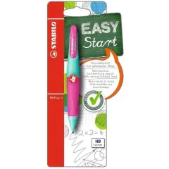 Photo STABILO : Porte-mines Easyergo 1,4 - HB Dessin - Bleu turquoise/Rose fluo - B-46899-5