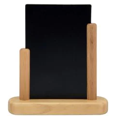 Photo Ardoise de Table - 160 x 170 mm - Support Teck : SECURIT Elegant Petit (ELE-TE-SM) 