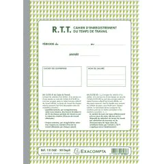 Photo Cahier d'enregistrement du Temps de Travail - RTT EXACOMPTA Image