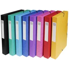 Photo Boîte de classement Carte lustrée - Dos 40 mm - Assortiment EXACOMPTA Image