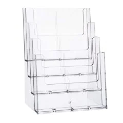 Photo Présentoir de table - 4 compartiments A4 - Transparent : HELIT H2352402
