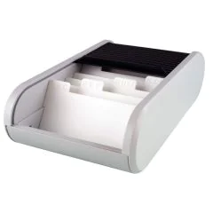 Photo Boite pour 300 cartes de visite Linear ouverte - Noir/Gris clair : HELIT H6218098