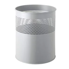 Photo Corbeille à papier en acier 15 litres - Gris aluminium : HELIT H2515787