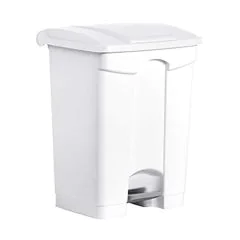 Photo Poubelle à pédale avec couvercle - 70 litres - Blanc : HELIT H2402205