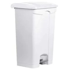 Photo Poubelle à roulettes avec couvercle - 90 litres - Blanc : HELIT H2402305