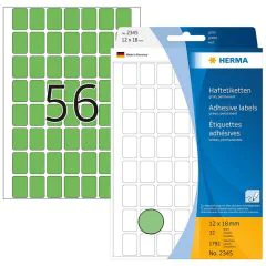 Photo HERMA 2345 : Lot de 1792 étiquettes - 12,0 x 18,0 mm - Vert