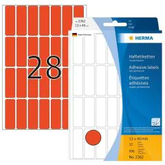 Photo HERMA 2362 : Lot de 896 étiquettes - 13,0 x 40,0 mm - Rouge