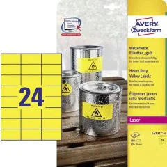 Photo Étiquettes ultra résistantes - 70 x 37 mm - Jaune AVERY 